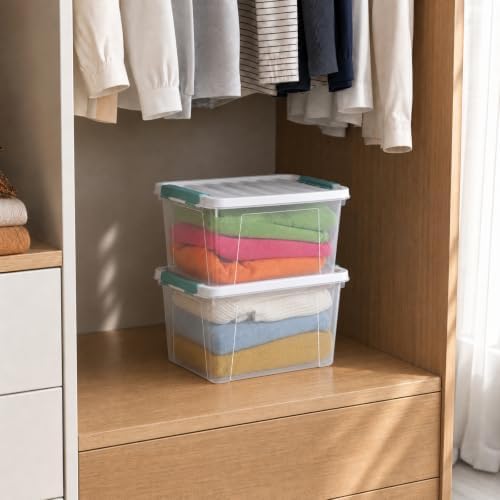 Rosebloom 20 Quart Clear Plastic Storage Bin with Latching Lid, 6 Packs - Image 5
