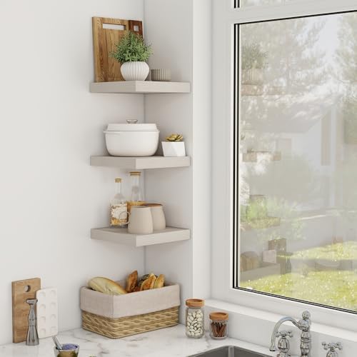 Acovy 12 Inch Floating Shelves, 12" Deep Floating Shelf Wall Mounted, 12" Wall Shelves, Rustic Deep Bookshelf, Extra Deeper Display Shelves & Storage Shelves for Bedroom, Living Room, Set of 3 - Image 2