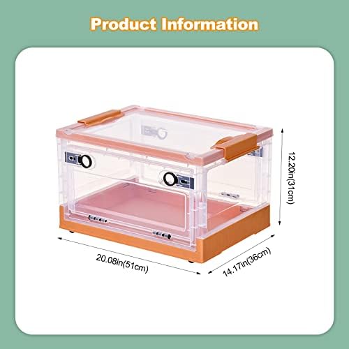 Ergocar Foldable Storage Boxes, Large Plastic Storage Boxes with Lid, Stackable Organiser, Wardrobe Storage Organiser, Grocery Storage, for Bedroom, Wardrobe, Office, Garage - Image 7