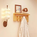 Paint Wood Wall Mounted Coat RackHooks Piano Key Hangers Natural Solid Wood Hanger Non-Woven Fabric Clothes Hangers for Closet, Kitchen, Bedroom, Bathroom, Entryway（Shelf+Beech 4 Hooks） by MurphyBedKitMattresFrame