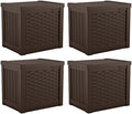 Suncast 4 Pack 22-Gallon Small Deck Box - Lightweight Resin Storage Container and Seat for Patio Cushions and Gardening Tools - Store Items on Patio, Garage, 22.5"L x 17"W x 22.5"H, Yard - Java Brown by Suncast