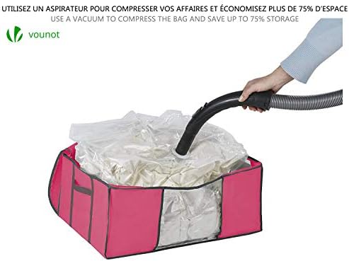 VOUNOT Set of 4 Vacuum Storage Bag Large Capacity XXL | 4 Vacuum Bags with 4 Storage Boxes | 2 Small Model 154L and 2 Large Models 484L | Compression Bag- Compression Box, Multi-Coloured - Image 7