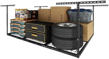 FLEXIMOUNTS 4x6 Overhead Garage Ceiling Storage Rack Organization, Black by FLEXIMOUNTS