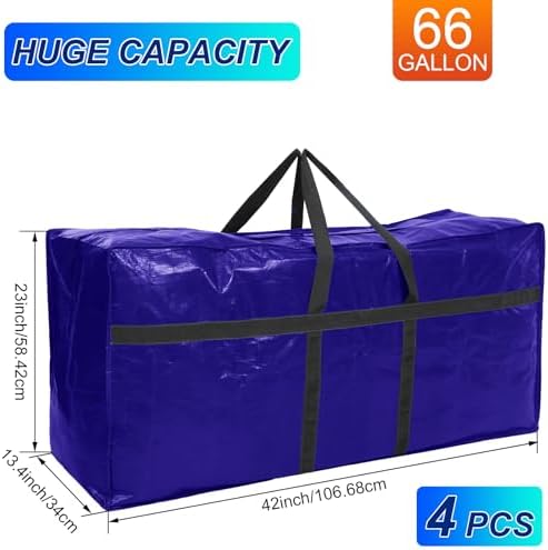 Windyun 4 Pack 57 Gallon Extra Large Moving Bags XXL Heavy Duty Storage Bag - Image 2