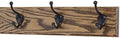 Oak Coat Rack with Oil Rubbed Bronze Hat & Coat Style Hooks (Walnut, 15" x 3.5" with 3 Hooks) by PEG+AND+RAIL