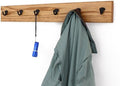PegandRail Solid Oak Wall Mounted Coat Rack with Aged Bronze Singular Style Coat Hooks 4.5" Ultra Wide - Made in The USA (Golden Oak, 4.5" x 36" with 7 Hooks) by PEG+AND+RAIL