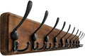 WEBI Coat Rack Wall Mount,38 9/16" Long,10 Hooks,Coat Hooks Wall Mounted,Coat Hanger Wall,Farmhouse Wood Hook Rack Rail,Triple Hooks for Hanging Coats,Clothes,Jacket,Brown by WEBI