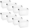 Superio 8.7 Quart Clear Plastic Storage Boxes with Lids, Stackable Organizer Containers, BPA-Free Storage Bins for Home, Office, School & Dorm, 8 Pack by Superio