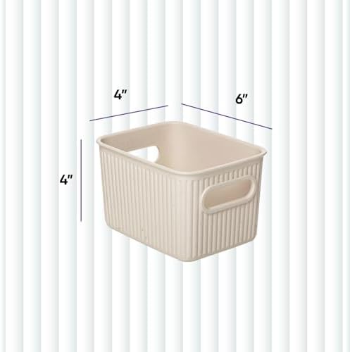 Superio Eco-Friendly Decorative Plastic Basket Open Home Storage Bins Organizer Baskets, Small (8 Pack) Container Boxes for Organizing Closet Storage Bins for Shelves Drawer Shelf 1.5 Liter - Image 2