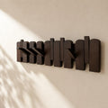 Piano Coat Rack, Solid Beech Wall Hooks, Walnut Finish, 8 Hooks by Unknown