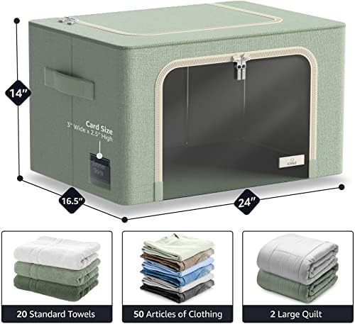 Sorbus Jumbo Clothing Storage Bins with Clear Window (2 Pack, Teal) - Image 2