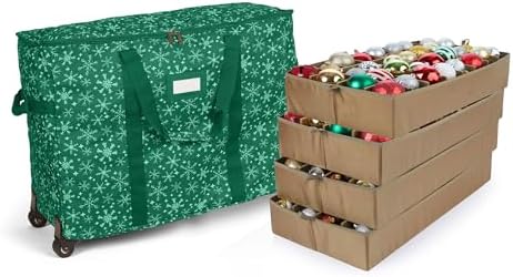 Covermates Rolling Adjustable Ornament Storage Bag, 25.5"W x 13"D x 18.5"H by Covermates