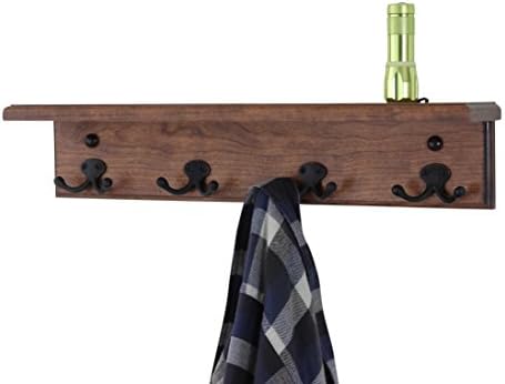 Cherry Peg Rack with Shelf -Handcrafted in The USA (Natural, 23" with 4 pegs) - Image 3