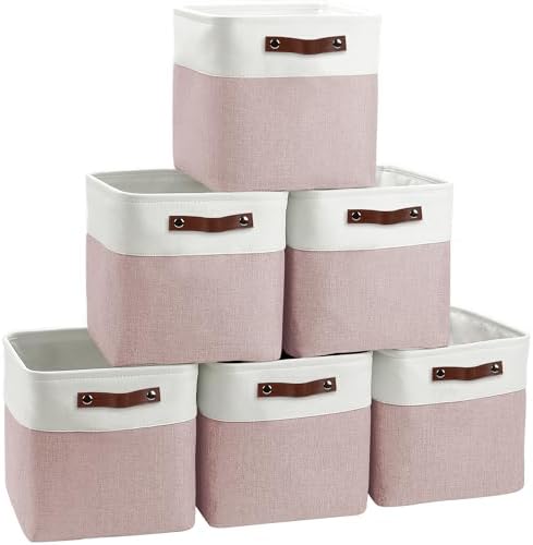 FinishingBo 11 inch Cube Storage Bin 6 Pack, Cube Organizer Bins by SimplifySpaceSimplifyLife