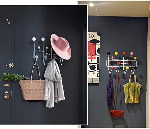Classic Mid Century Hang it All Coat Rack, Modern Wall Mounted Hooks with Painted Solid Wooden Balls(Multi Colors Available) (White) - Image 7