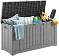 LAUSAINT HOME 60 Gallon Resin Deck Box, Package Delivery Box with Lockable Lid, Waterproof Outdoor Storage Box For Garden Tools, Patio Cushions(60 Gallon,Grey) by LAUSAINTHOME