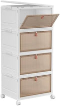 YFXCVSL 4 Tier Plastic Storage Bins with Lid 32QT, Stackable Storage Bins by YFXCVSL