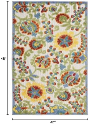 Nourison Home Aloha Ivory Multicolor 2'8" x 4' Area Rug - Easy Clean, Non Shedding, Bed Room, Living Room, Dining Room, Kitchen (3' x 4') - Image 2