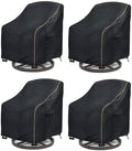 Patio Swivel Chair Cover 4 Pack,Waterproof Heavy Duty Outdoor Chair Covers,Outdoor Swivel Chair Cover for Patio Furniture Covers(33W x 35D x 36H inches),Black by LSongSKY