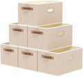 Yawinhe Foldable Storage Baskets for Shelves,16.9x11.8x10.2in,Beige,6-Pack by Yawinhe