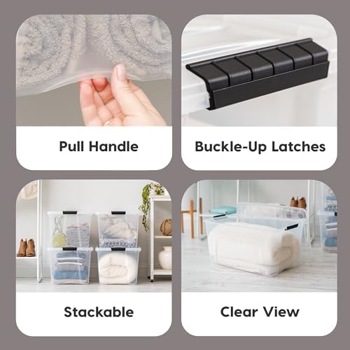 IRIS USA 6-Pack 72 Quart Storage Bins with Lids, Clear - Image 3