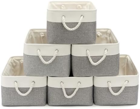 15.7x11.8x8.26 Inch Fabric Large Storage Bins with Handles 6 Pack by VQRTEXAStorageBasket