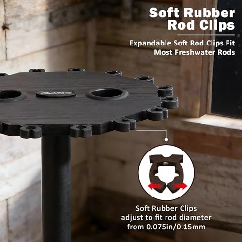 Rush Creek Creations 16-Rod Round Fishing Rod Holder for Garage, Tackle Box - Image 5