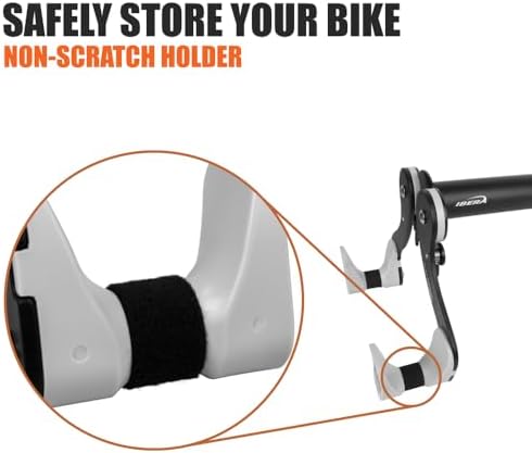 Ibera Bike Wall Mount - Adjustable Frame Holder & Soft Rubber Cradles - Garage Bike Rack for Road, MTB, Kids, Hybrid Bikes - Easy Installation & Space-Saving Design - Image 5