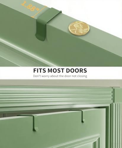 Moforoco Sage Green 9-Tier Over The Door Pantry Organizer, Pantry Organization and Storage, Black Hanging Basket Wall Spice Rack Seasoning Shelves - Image 3