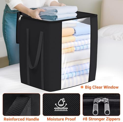 TasticTotes 120L Extra Large Blanket Clothes Storage Bags, Gray, 4 Pack - Image 4