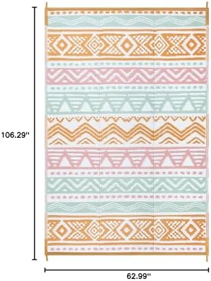 Lahome Waterproof Outdoor Rug 6x9, Reversible Outdoor Plastic Straw Rug - Image 2