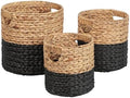 happimess Avery 3-Piece Cylinder Nesting Baskets 13", Black/Natural by Happimess