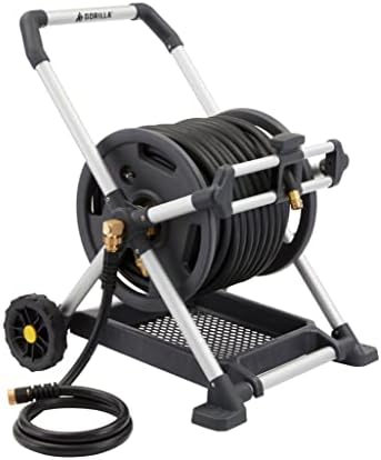 Gorilla Mobile Aluminum Garden Hose Reel, 225 Ft, Zero-Rust, No-Leak Brass by GorillaCarts