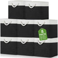 meekoo 8 Pack Fabric Storage Bins Baskets, 12 x 12 x 12 in, Black White by meekoo