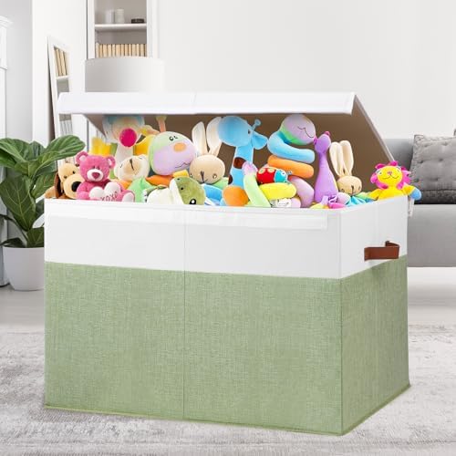 Large Toy Storage Box with Lid, Toy Chest Bin Boxes Basket with Dividers - Image 2
