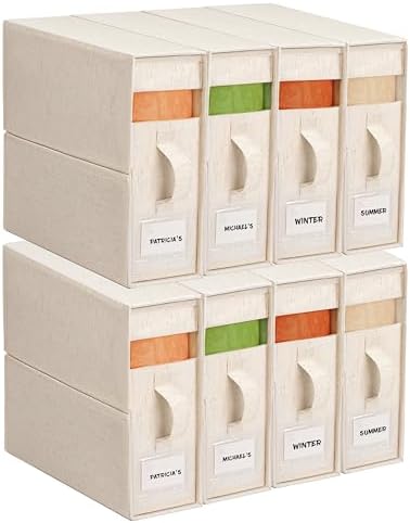 Cotton Linen Sheet Organizers and Storage, 8Pack Off-White by ZenStorage
