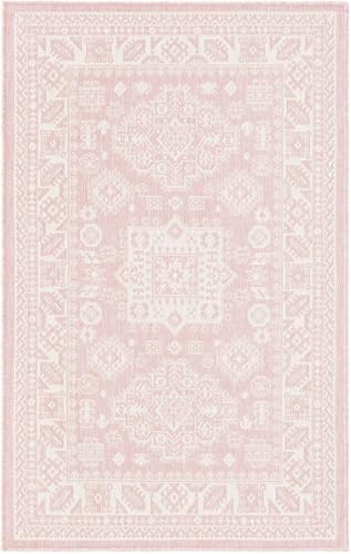 Rugs.com - Outdoor Aztec Rug – 3' 1 x 5' 3 Pink Indoor/Outdoor Rug – Weather-Resistant Flatweave for Patio, Deck, and Porch - Image 3
