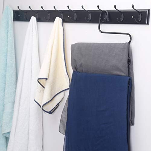 Dseap Coat Rack Wall Mounted: 10-Hooks, 16" Hole to Hole, 38-1/4" Long, Wood Coat Hooks Wall Mounted, Hook Rack, Hook Rail, Hooks for Hanging Coats, Black - Image 3