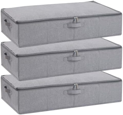 Under Bed Storage Container,Grey,23.6x11.8x5.9 Inch,3 Pack by YheenLf