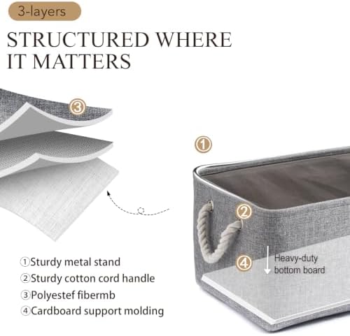 15.7x11.8x8.26 Inch Fabric Large Storage Bins with Handles 6 Pack - Image 2