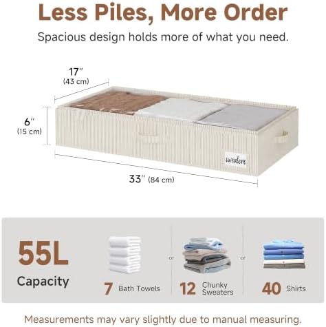 StorageWorks 6 Inch Low Profile Under Bed Storage Containers with Clear Lid - Image 2