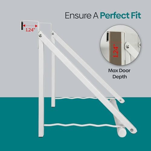 HOLDN’ STORAGE Over The Door Hanger Rack Foldable, White - Image 5