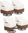 Patio Chair Covers 4 Pack,Swivel Lounge Chair Cover,Waterproof Heavy Duty Patio Furniture Covers for Outdoor Swivel Lounge Chair(35 W x 37 D x 38.5 H inches) Beige & Brown by Osileyo
