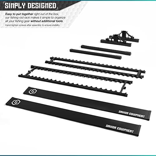 Savior Equipment Fishing Rod Rack Holder Organizer, 24-48 Slots to Hold Fresh Salt Water Spinning Rods & Reel Combo, Lightweight Aluminum Vertical Fish Pole Garage Storage Ground Display Stand - Image 6