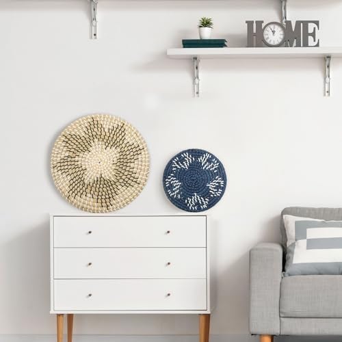 Xuhal 8 Pcs Boho Wall Basket Decor Decorative Bulrush Woven Basket Wall Decor Rustic Farmhouse Hanging Baskets for Kitchen Rustic Home Summer Decorations - Image 6