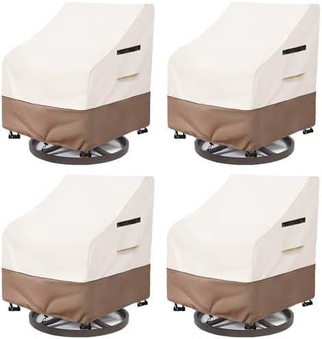 Patio Chair Covers Waterproof 4 Pack, 30" W x 34" D x 36" H by SoloToo