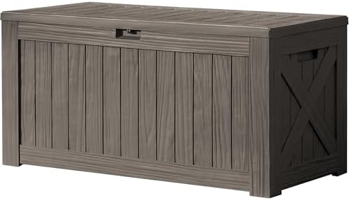 Devoko 120 Gallon Deck Box Resin Outdoor Storage Box Waterproof by DEVOKO