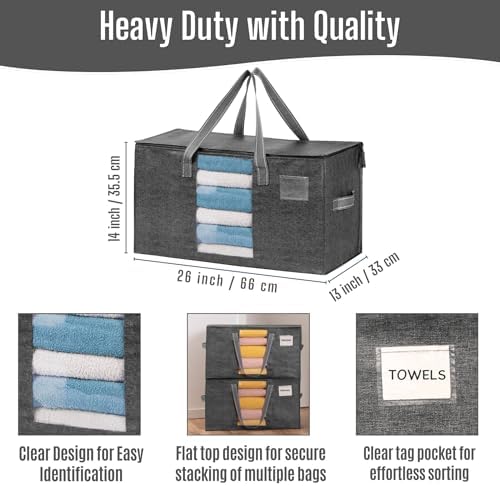 VENO Moving Bags, Wide Open Top, Clear Window, Gray, 8 Pack - Image 4