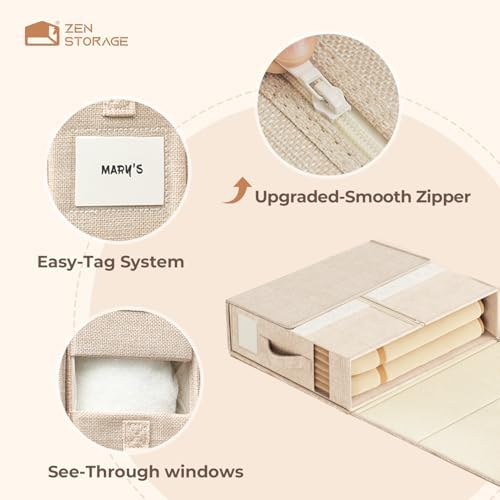 Sheet Organizers and Storage for Linen Closet, 8Pack Beige - Image 5