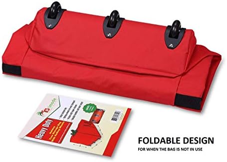 Rolling Tree Storage Bag, Fits Up to 9 foot Disassembled Holiday Tree, 28" Height X 16" Wide X 60" Long Extra Large Heavy Duty Storage Container with Wheels (Red) - Image 6